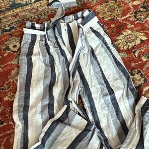 J Crew Point Sur linen paper bag pants.   Size 8